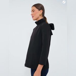 Elegant Tuckernuck Pomander Place Black Ruffle Neck Blouse